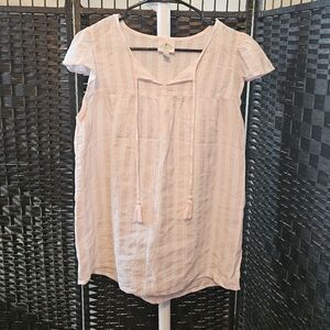 St. Johns Bay Pink And White Striped Summer Top